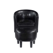 Take-a-Seat Churchill Accent Chair with Ottoman in Black Faux Leather Fabric