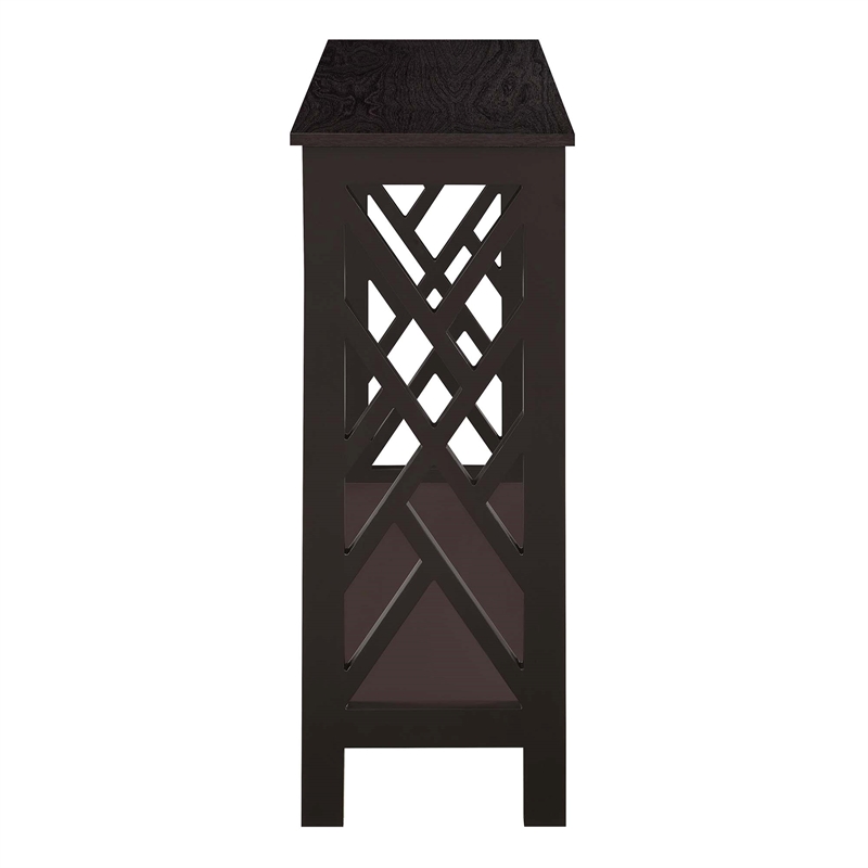 Convenience Concepts Titan Console Table with Shelf in Espresso Wood Finish