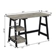 Designs2Go Trestle Desk with Shelves in Gray Faux Birch Wood Finish