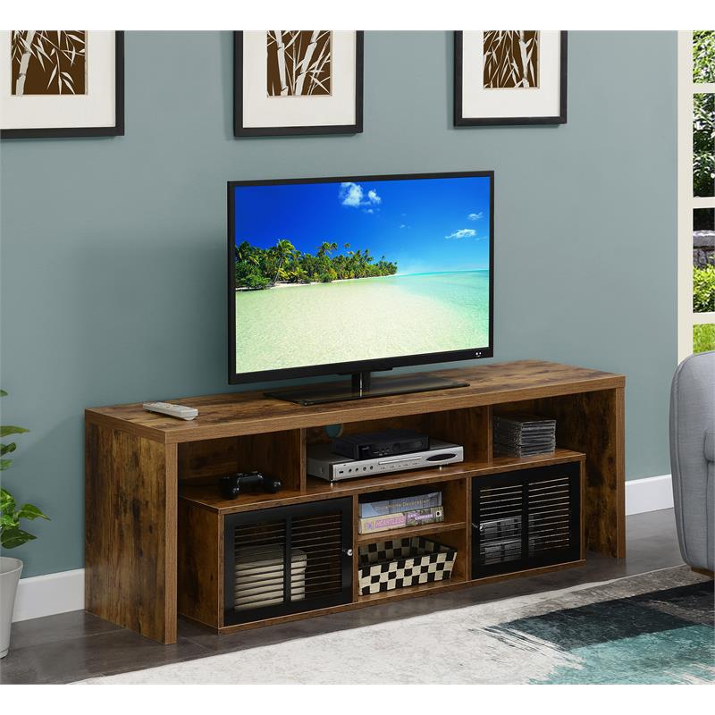 Lexington 60-inch TV Stand with Storage Cabinets and Shelves in Nutmeg Wood