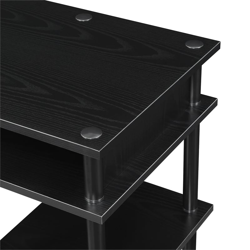 Convenience Concepts Designs2Go No-Tools Student Desk with Shelves in Black Wood