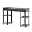 Designs2Go No-Tools Student Desk with Shelves in Gray Faux Marble Wood Finish