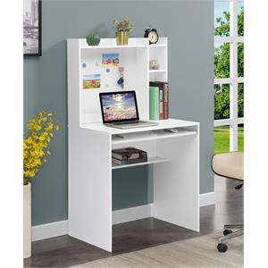 Designs2Go Student Desk with Magnetic Bulletin Board and Shelves in White Wood