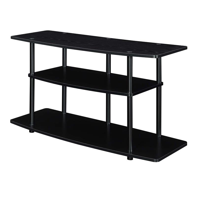 Convenience Concepts Designs2Go Three-Tier Wide TV Stand in Black Wood Finish