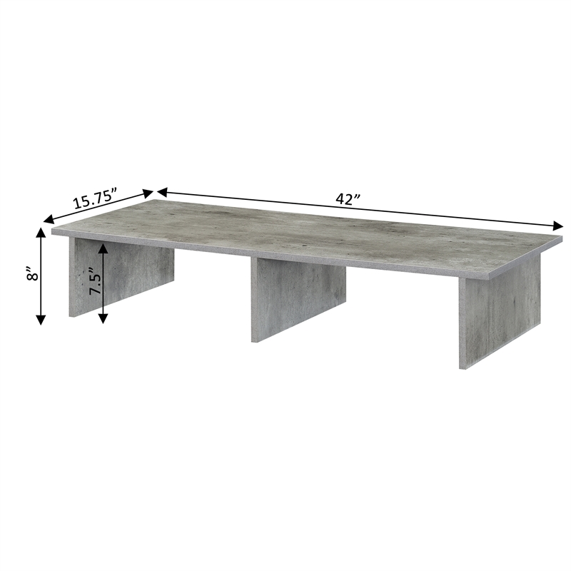 Convenience Concepts Designs2Go Large TV/Monitor Riser in Light Gray Wood Finish