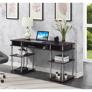 Designs2Go No-Tools 60-inch Deluxe Student Desk with Shelves in Espresso Wood