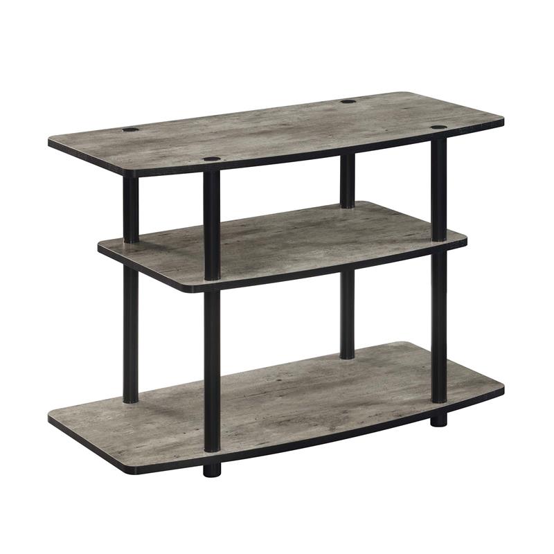Convenience Concepts Designs2Go Three-Tier TV Stand in Weathered Gray Wood