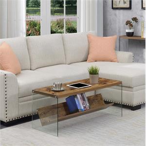 Convenience Concepts SoHo Coffee Table with Shelf in Nutmeg Wood Finish