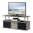 Designs2Go TV Stand with Three Storage Cabinets and Shelf in Light Gray Wood