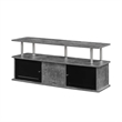 Designs2Go TV Stand with Three Storage Cabinets and Shelf in Gray Wood Finish