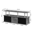 Designs2Go TV Stand with Three Storage Cabinets and Shelf in Gray Wood Finish