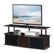 Designs2Go TV Stand with Three Storage Cabinets and Shelf in Espresso Wood