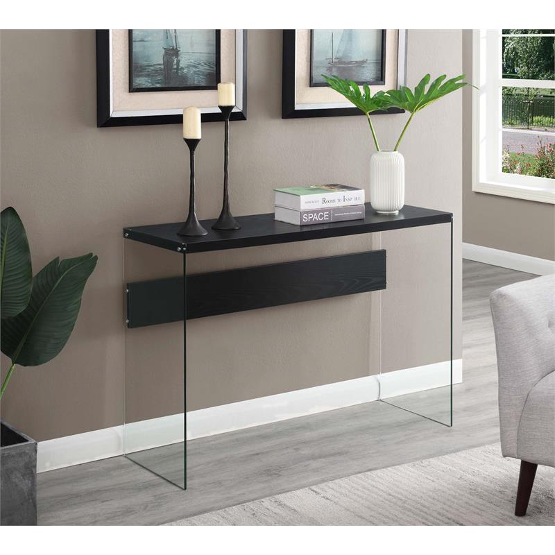 Convenience Concepts SoHo Console Table/Desk in Black Wood Finish