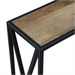 Tucson Console Table with Shelf in Nutmeg Wood Finish and Black Metal Frame
