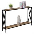 Tucson Console Table with Shelf in Nutmeg Wood Finish and Black Metal Frame