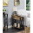 Tucson Flip Top End Table with Charging Station and Shelf in Nutmeg Wood Finish