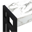 Monterey Console Table in White Faux Marble Wood Finish and Black Wood Frame