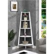 Convenience Concepts Newport 5-Tier Wide Corner Bookcase in White Wood
