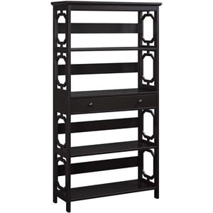 Convenience Concepts Omega 5-Tier Bookcase with Drawer in Espresso Wood