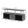 Designs2Go TV Stand with Three Storage Cabinets and Shelf in Gray Wood