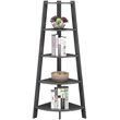 Convenience Concepts Newport 5-Tier Wide Corner Bookcase in Gray Wood