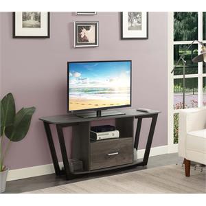 Graystone 60-inch One-Drawer TV Stand with Shelves in Gray Wood Finish