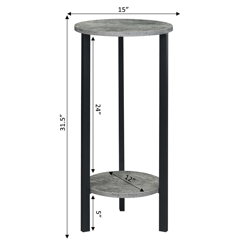 Convenience Concepts Graystone 31-inch Two-Tier Plant Stand in Gray Wood Finish