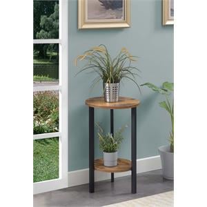 Graystone 24-inch Two-Tier Plant Stand in Nutmeg Wood Finish