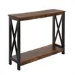 Convenience Concepts Oxford Console Table with Shelf in Nutmeg Wood Finish