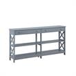 Oxford Two-Drawer 60-inch Console Table with Shelves in Gray Wood Finish