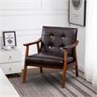 Convenience Concepts Take-a-Seat Natalie Accent Chair in Espresso Faux Leather