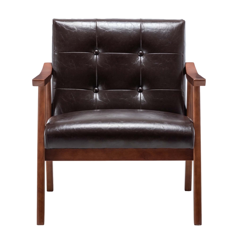 Convenience Concepts Take-a-Seat Natalie Accent Chair in Espresso Faux Leather