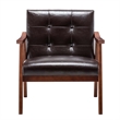 Convenience Concepts Take-a-Seat Natalie Accent Chair in Espresso Faux Leather