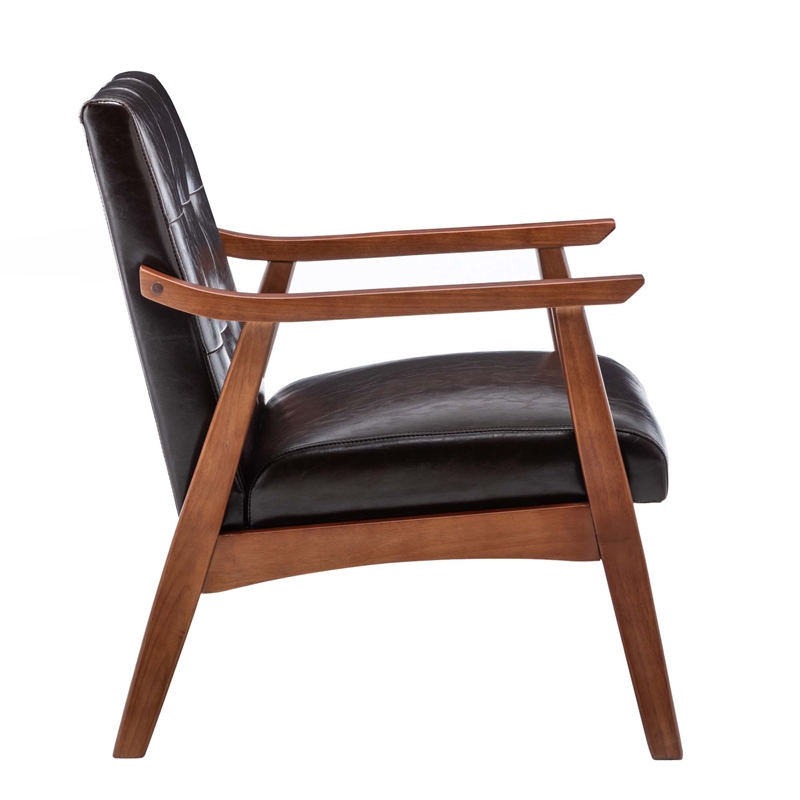 Convenience Concepts Take-a-Seat Natalie Accent Chair in Espresso Faux Leather