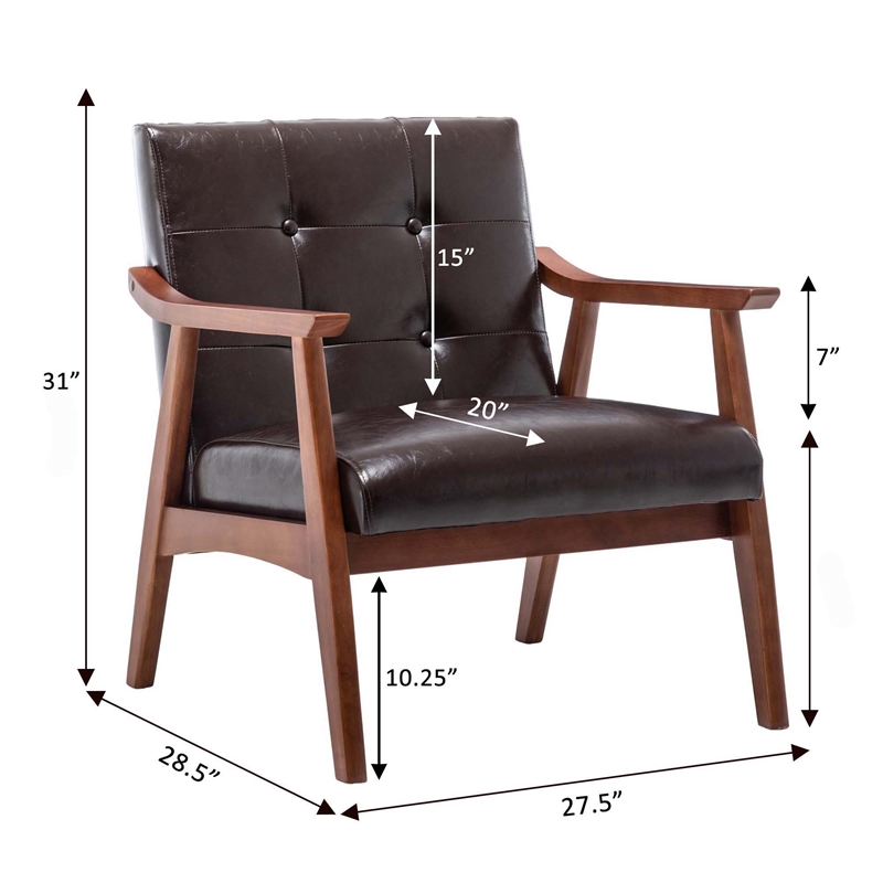 Convenience Concepts Take-a-Seat Natalie Accent Chair in Espresso Faux Leather