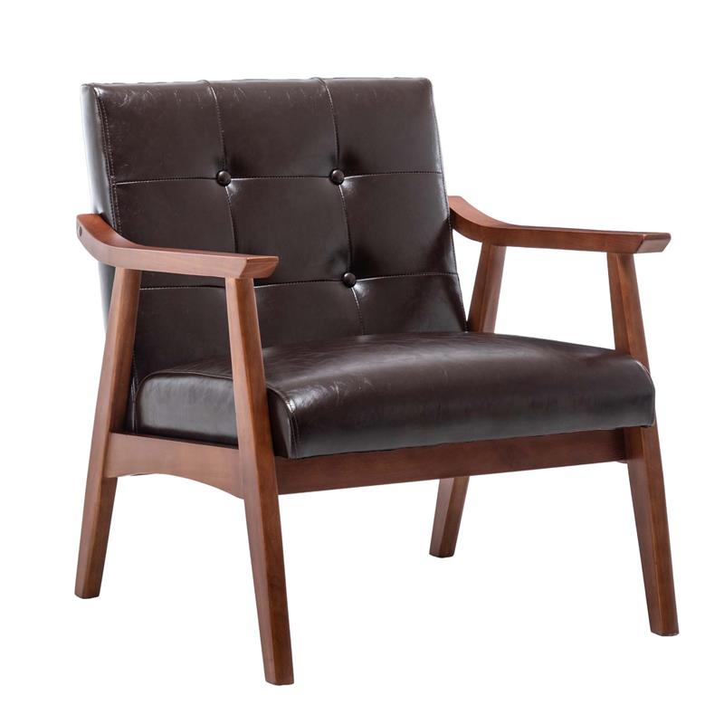 Convenience Concepts Take-a-Seat Natalie Accent Chair in Espresso Faux Leather
