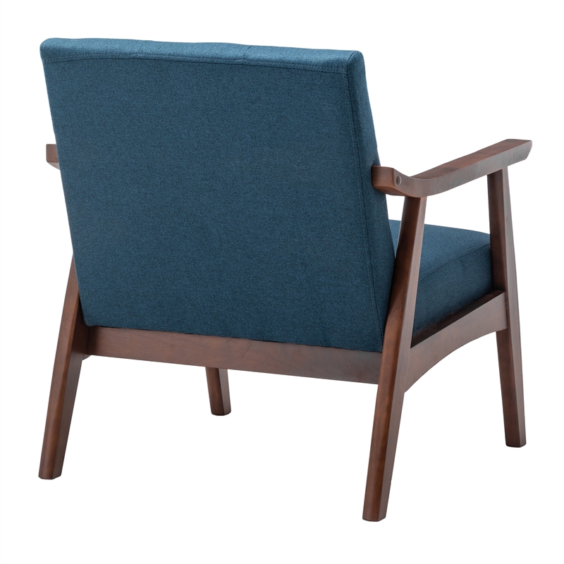 Convenience Concepts Take-a-Seat Natalie Accent Chair in Blue Faux Linen Fabric