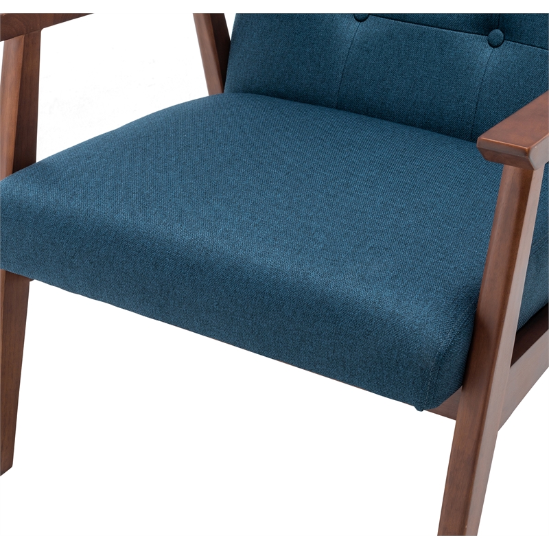 Convenience Concepts Take-a-Seat Natalie Accent Chair in Blue Faux Linen Fabric