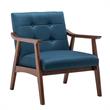 Convenience Concepts Take-a-Seat Natalie Accent Chair in Blue Faux Linen Fabric