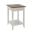 American Heritage One-Drawer End Table with Shelf in White Wood Finish