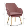 Convenience Concepts Take-a-Seat Charlotte Accent Chair in Pink Velvet Fabric