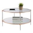 Royal Crest Two-Tier Clear Acrylic Glass Coffee Table with Gold and Chrome Frame