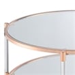 Royal Crest Two-Tier Clear Acrylic Glass Coffee Table with Gold and Chrome Frame