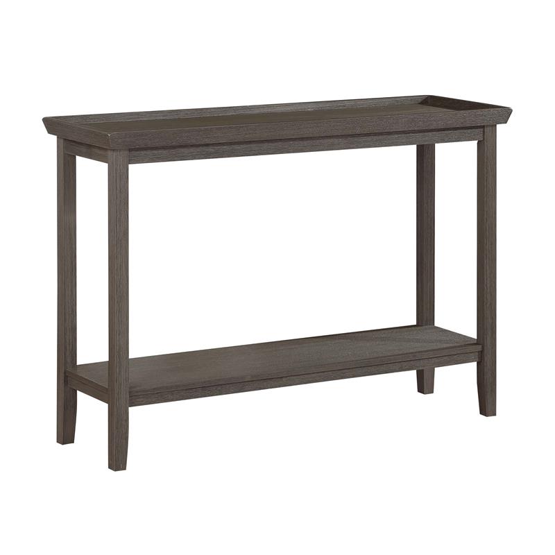 Convenience Concepts Ledgewood Console Table with Shelf in Gray Wood Finish