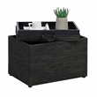 Designs4Comfort Accent Storage Ottoman with Reversible Tray in Gray Fabric