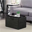 Designs4Comfort Accent Storage Ottoman with Reversible Tray in Gray Fabric