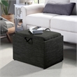 Designs4Comfort Accent Storage Ottoman with Reversible Tray in Gray Fabric