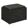 Designs4Comfort Accent Storage Ottoman with Reversible Tray in Gray Fabric