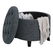 Convenience Concepts Designs4Comfort Round Storage Ottoman in Gray Fabric