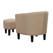 Take a Seat Churchill Accent Chair with Ottoman in Cream Fabric